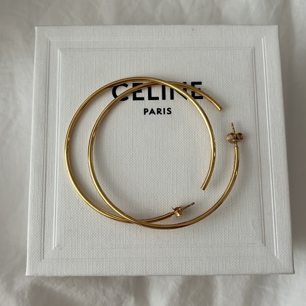 Celine brass earrings with gold finish
